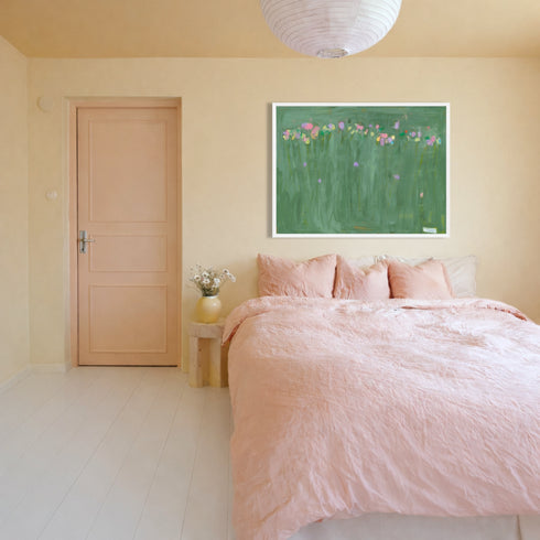 Flower child large green art floral - Shop abstract artwork decor for the bedroom by Kerri Rosenthal.