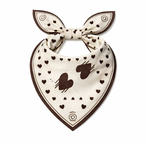 Drippy heart white cotton bandana - Shop women's cute cotton bandanas by Kerri Rosenthal