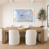 Beachcomber Art Print by Kerri Rosenthal in white frame in modern coastal dining room- Unique art gifts for living room, bedroom art.