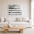 Love Has No Color black white art print by Kerri Rosenthal inside a modern living room