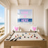 Love Is Here Beach Square Art Print Pink