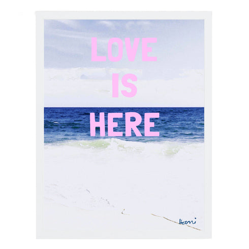 Love Is Here Beach Vertical Art Print