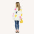 SoulCycle x KR Poppy Soul Brigade off white long sleeve cardi in 100% cotton - women's cardigans by Kerri Rosenthal