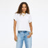 Slub white tee shirt in cotton with relaxed fit and heart patch pocket - Shop women's cute cotton tees by Kerri Rosenthal