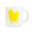Yellow Drippy Heart white coffee & tea mug - Cute mugs by Kerri Rosenthal