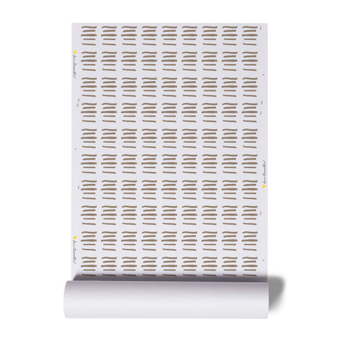 Designer White ground soft brown stripe 13 Layers Cinnamon Wallpaper by Kerri Rosenthal designer wall paper