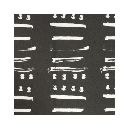 14 Layers reverse carbon black ground fabric white stripes and dots cotton linen - designer home decor fabric by Kerri Rosenthal