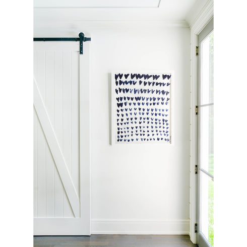 20/20 Vision Heart Art Print White Ground Blue Hearts contemporary modern wall artwork framed by Kerri Rosenthal