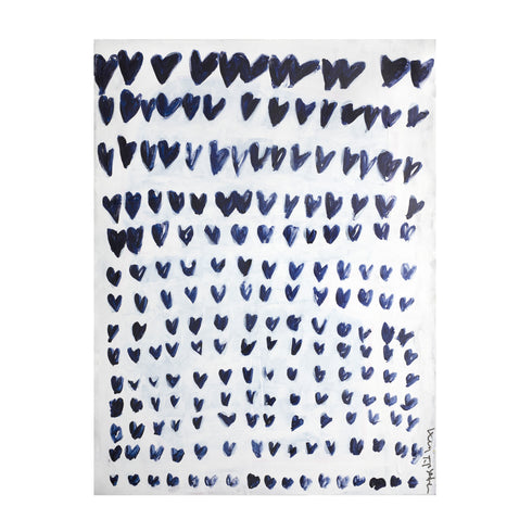 20/20 Vision Heart Art Print White Ground Blue Hearts wall artwork by Kerri Rosenthal