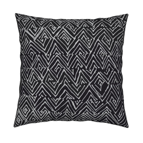 Black carbon Jayney Reverse decorative throw pillows by Kerri Rosenthaal