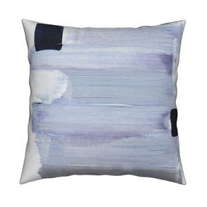 Colors of Rain grey cotton and oyster linen fabric pillow - Kerri Rosenthal