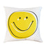 White ground with sunshine 3D smiley decorative throw pillow by Kerri Rosenthal