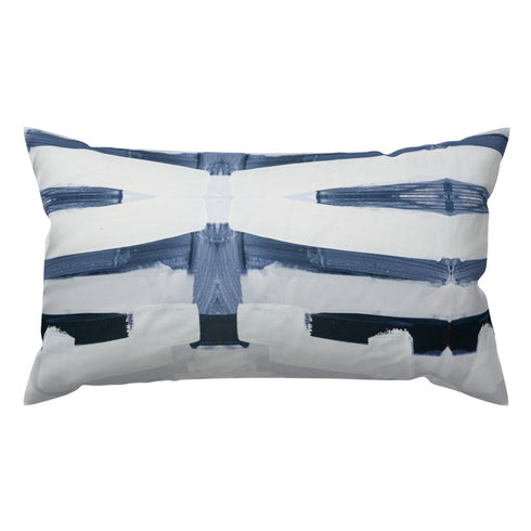 White ground with indigo blue chief cute decorative throw pillows by Kerri Rosenthal