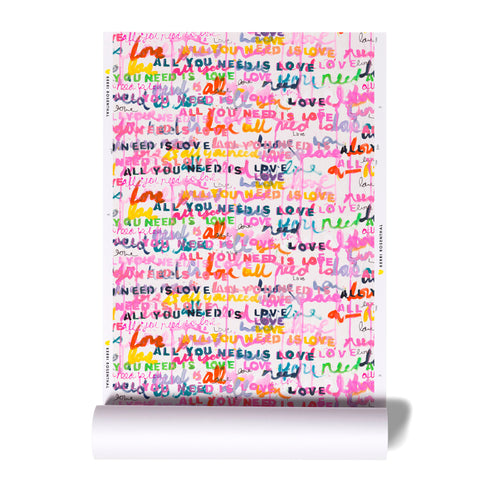 Cute Colorful multi All You Need Is Love Wallpaper by Kerri Rosenthal - designer wall paper