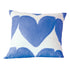 White ground with blue heart Alotta Love delft cute decorative throw pillow by Kerri Rosenthal