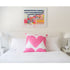 White ground with pop pink hearts Alotta Love decorative throw pillows by Kerri Rosenthal