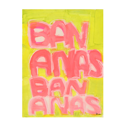 Unique Bananas Art Print Wall Word Art Framed Artwork - original artwork for living room, bedroom by Kerri Rosenthal