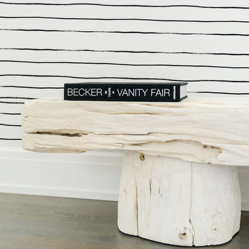 Mr. Sharpie Carbon Wallpaper black & white irregular stripe - interior designer home wall paper Kerri Rosentha