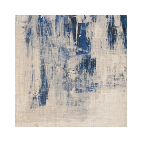 BF's Jeans blues, grey and whites cotton oyster linen fabric - Kerri Rosenthal