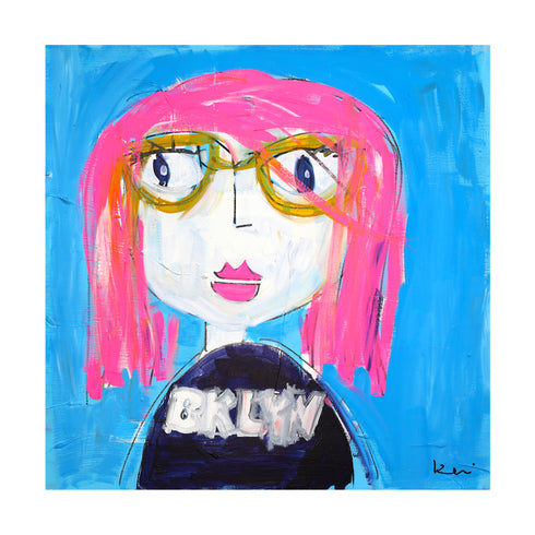 BKLYN Girl Art Print by Kerri Rosenthal - Unique art gifts for living room, bedroom art