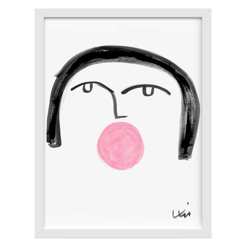 Bubble Girl No. 4 Art Print - Unique art gifts for living room, bedroom decor