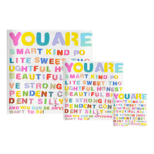 Be Anything Block Of Love is one that has great meaning to Kerri. Blocks of Love are signed, mini editions of Kerri Rosenthal's word artwork mounted on 3/4" plexiglass acrylic block.