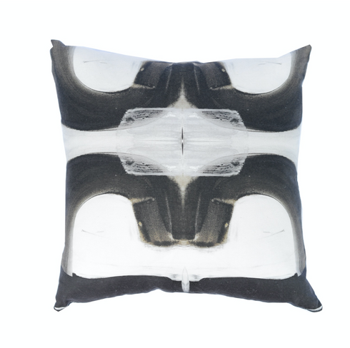 Black carbon Nineteen square throw pillows - Shop linen throw pillows by Kerri Rosenthal