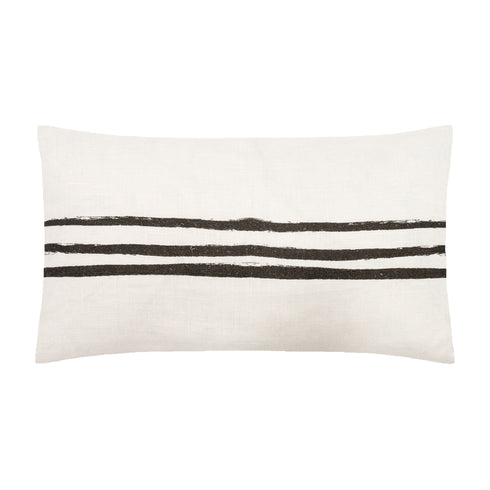 White ground with black carbon stripe cute rectangular lumbar decorative throw pillow by Kerri Rosenthal