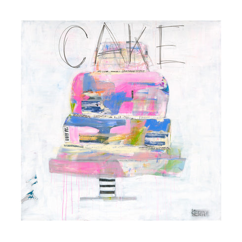Cake Yum Art Print by Kerri Rosenthal - Unique art gifts for living room artwork decor