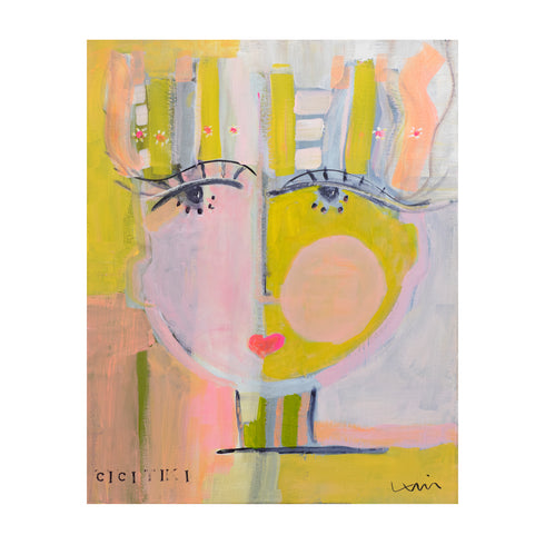 Tiki CiCi colorful art print by Kerri Rosenthal - Unique artwork for living room wall decor