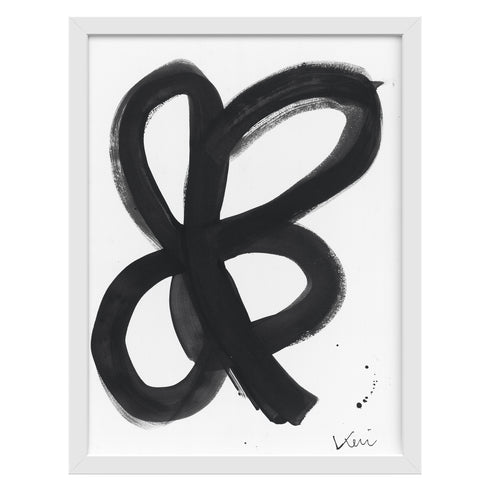 Clover No. 2 Black and White Art Print Wall Artwork - Unique artwork for living room decor
