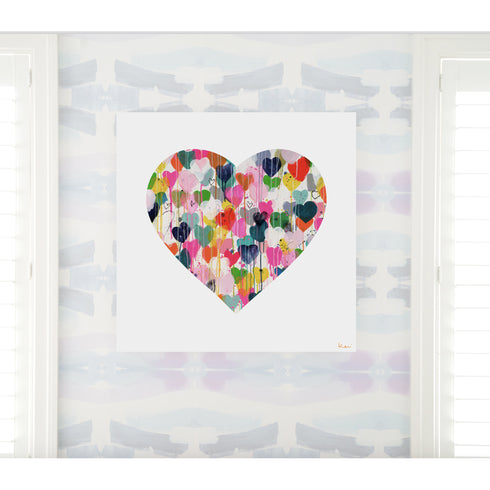 Colorful Crazy In Love Inside Out Art Print by Kerri Rosenthal - Unique artwork for living room decor