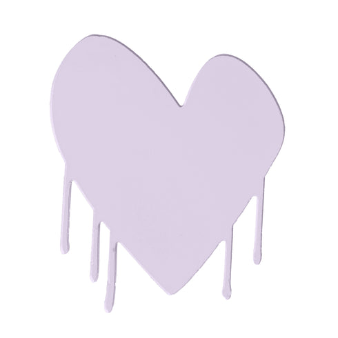 Drippy Heart Cut-Out Artwork Mauve by Kerri Rosenthal - Unique artwork for living room decor