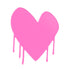 Drippy Heart Cut-Out Artwork pop pink by Kerri Rosenthal - Unique artwork for living room decor