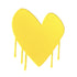 Drippy Heart Yellow Cut-Out Artwork by Kerri Rosenthal - Unique artwork for living room decor