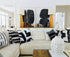 Classic Madame black carbon cute decorative throw pillows on couch by Kerri Rosenthal