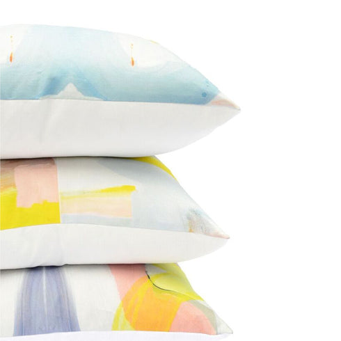 Colorful multi Number Three cute decorative square throw pillows by Kerri Rosenthal