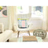 Colorful multi Twenty Eight cute square decorative throw pillows on chair by Kerri Rosenthal