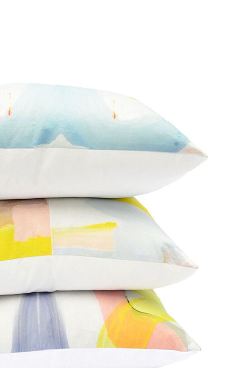 Cute colorful multi Sixteen square decorative throw pillows by Kerri Rosenthal