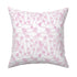 Daisy Pop Pink with white ground cotton and oyster linen fabric pillow - Kerri Rosenthal