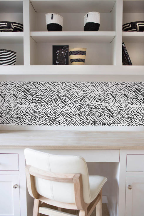 Elegant High quality Black Jayney Carbon eco-friendly wallpaper on accent wall by Kerri Rosenthal - designer wall paper