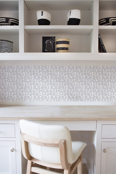 Elegant Grey B Is For Blueberry Reverse Dove on accent wallpaper on accent wall by Kerri Rosenthal - designer wall paper