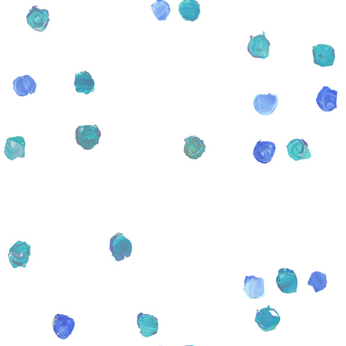 Dominoes Cornflower oyster linen fabric - Kerri Rosenthal