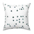Dominoes Forest white ground with green dots cotton and oyster linen fabric pillow - Kerri Rosenthal