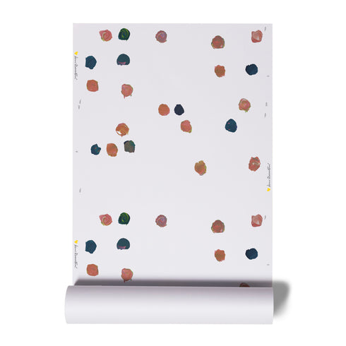 High quality White ground with colorful dominoes Indigo wallpaper by Kerri Rosenthal - designer wall paper