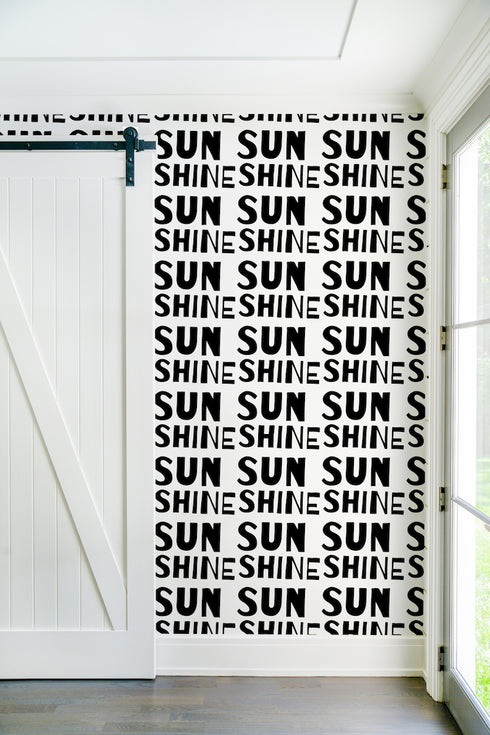 Modern High quality White ground with black sunshine carbon wallpaper by kerri rosenthal - designer wall paper