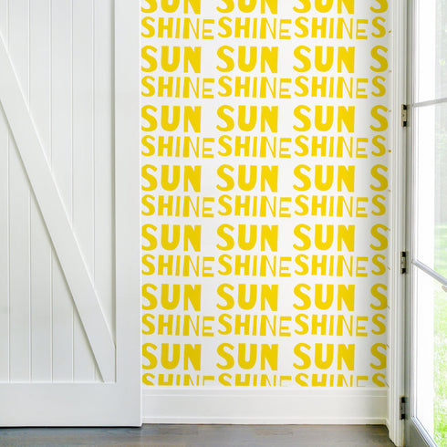 Trendy High quality white ground with yellow sunshine wallpaper by kerri rosenthal - designer wall paper