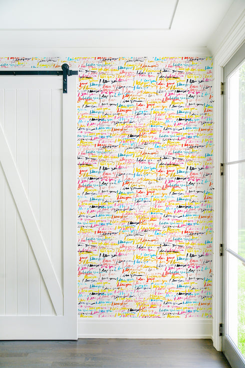 Trendy Colorful multi And So On Wallpaper by Kerri Rosenthal - designer wall paper