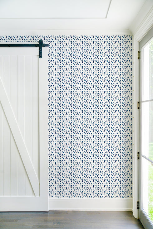 Unique B Is For Blueberry blue Indigo Wallpaper by Kerri Rosenthal - designer wall paper