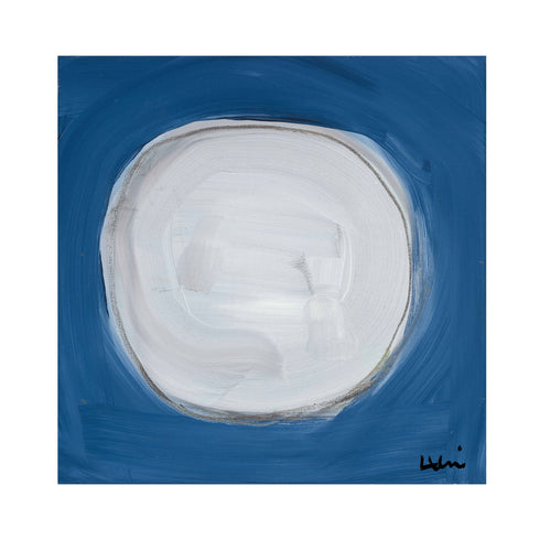 Dot - Dove Indigo blue Art Print by Kerri Rosenthal - Unique artwork decor